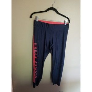 Under Armor heat gear compression ankle pant legging Navy blue red M L large